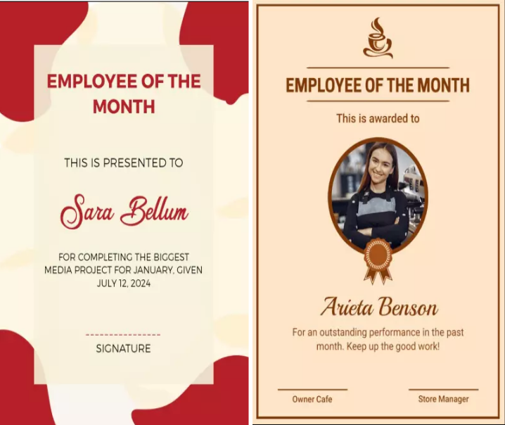 Employee of the month catchy template